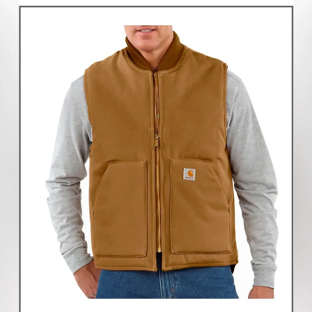Carhartt Brown Work Vest Insulated Canvas RELAXED FIT FIRM DUCK RIB COLLAR Sz2xl - Picture 1 of 15